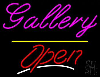 Gallery Open Yellow Line LED Neon Sign