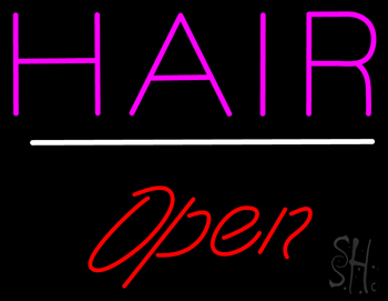 Pink Hair Open White Line LED Neon Sign