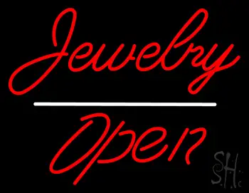 Jewelry Cursive Open White Line LED Neon Sign