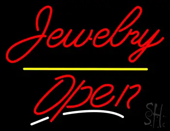 Jewelry Yellow Line Open LED Neon Sign