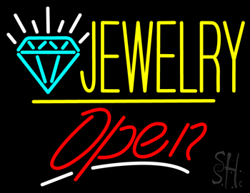Jewelry Logo Open Yellow Line LED Neon Sign