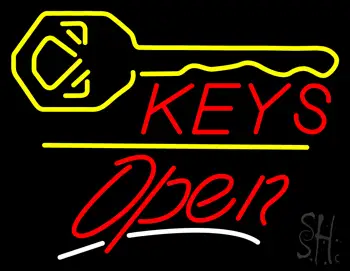 Keys Logo Open Yellow Line LED Neon Sign