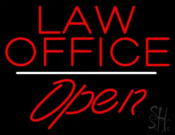 Law Office Open White Line LED Neon Sign