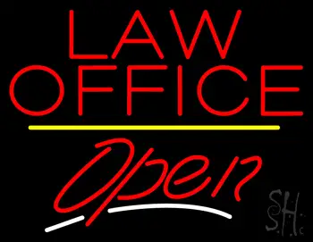 Law Office Open Yellow Line LED Neon Sign
