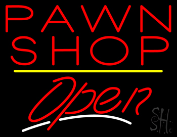 Pawn Shop Open Yellow Line LED Neon Sign