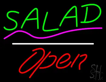 Salad Open White Line LED Neon Sign