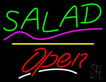 Salad Open Yellow Line LED Neon Sign