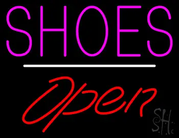 Shoes Open White Line LED Neon Sign