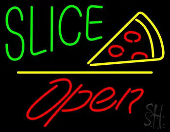 Slice Logo Open White Line LED Neon Sign