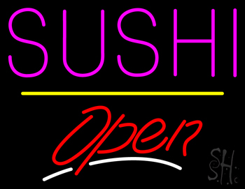 Sushi Open Yellow Line LED Neon Sign