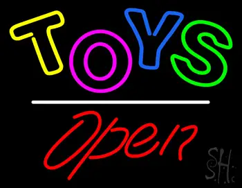 Toys Open White Line LED Neon Sign