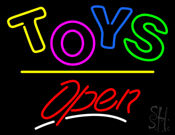 Toys Open Yellow Line LED Neon Sign