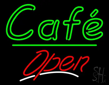 Cafe Open Green Line LED Neon Sign