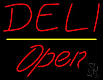 Deli Open Yellow Line LED Neon Sign