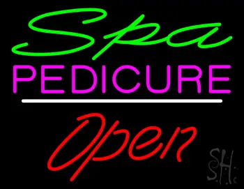 Spa Pedicure Open White Line LED Neon Sign