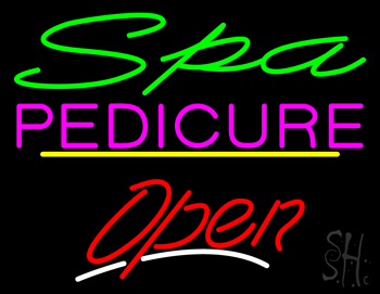 Spa Pedicure Open Yellow Line LED Neon Sign