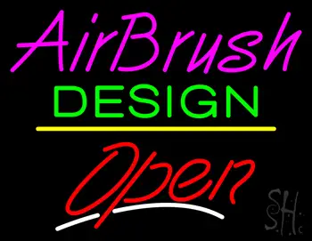 Airbrush Design Open Yellow Line LED Neon Sign