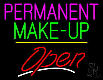 Permanent Make-Up Open Yellow Line LED Neon Sign