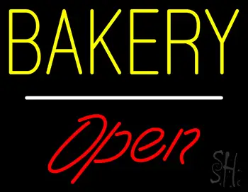 Bakery Open White Line LED Neon Sign