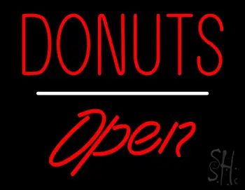 Donuts Logo Open White Line LED Neon Sign