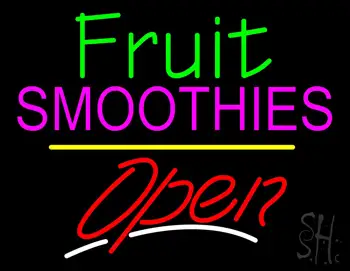 Fruit Smoothies Open Yellow Line LED Neon Sign