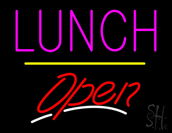 Lunch Open Yellow Line LED Neon Sign
