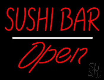 Sushi Bar Open White Line LED Neon Sign