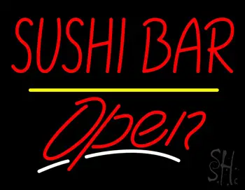 Sushi Bar Open Yellow Line LED Neon Sign