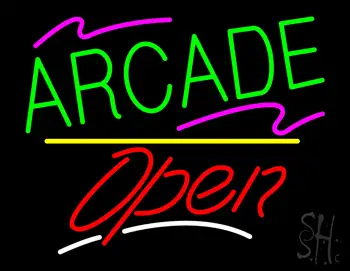 Arcade Open Yellow Line LED Neon Sign