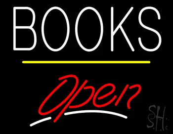 Books Open Yellow Line LED Neon Sign