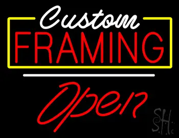 Custom Framing Open White Line LED Neon Sign