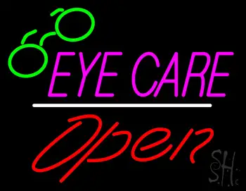 Eye Care Logo Red Open White Line LED Neon Sign