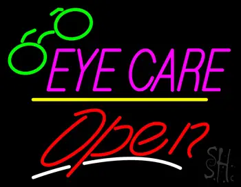 Eye Care Logo Open Yellow Line LED Neon Sign