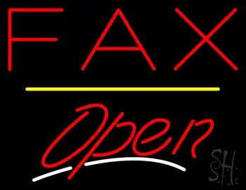 Fax Open Yellow Line LED Neon Sign