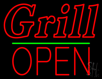 Grill Block Open Green Line LED Neon Sign