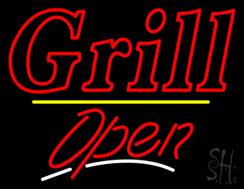 Double StrokeGrill Open Yellow Line LED Neon Sign