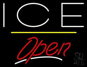 Ice Open Yellow Line LED Neon Sign