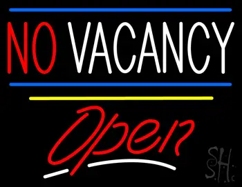 No Vacancy Open Yellow Line LED Neon Sign