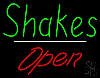 Shakes Open White Line LED Neon Sign