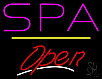 Pink Spa Yellow Line Red Open LED Neon Sign