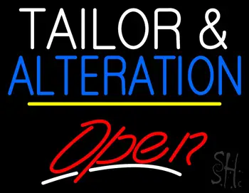 Tailor and Alteration Open Yellow Line LED Neon Sign