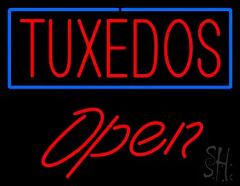 Tuxedos Rectangle Open LED Neon Sign