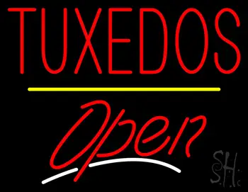 Tuxedos Open Yellow Line LED Neon Sign