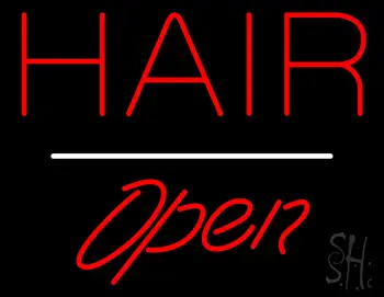 Red Hair Open White Line LED Neon Sign