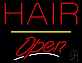 Red Hair Open Yellow Line LED Neon Sign