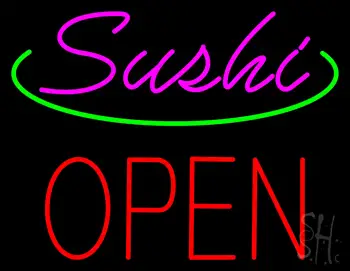 Pink Sushi Block Open LED Neon Sign