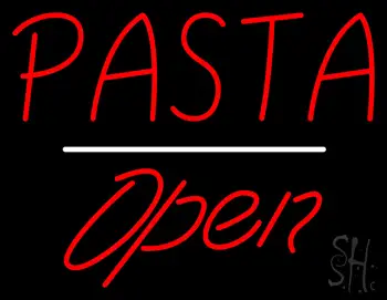 Pasta Open White Line LED Neon Sign