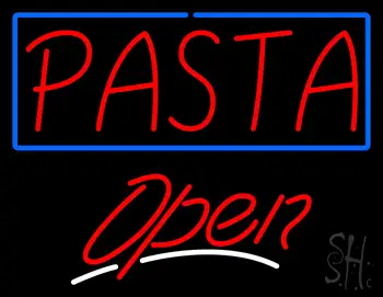 Pasta with Blue Border Open LED Neon Sign