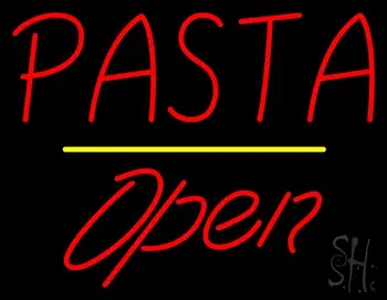 Pasta Open Yellow Line LED Neon Sign