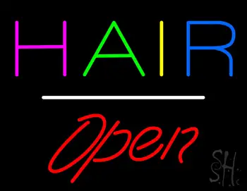 Multicolored Hair Open White Line LED Neon Sign